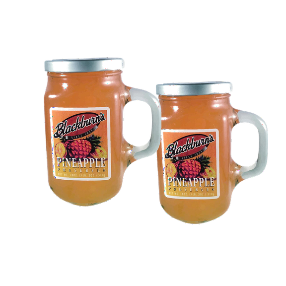 Blackburn's Pineapple Fruit Preserves with Reuseable Mug, 2-Pack 18 oz. Jars