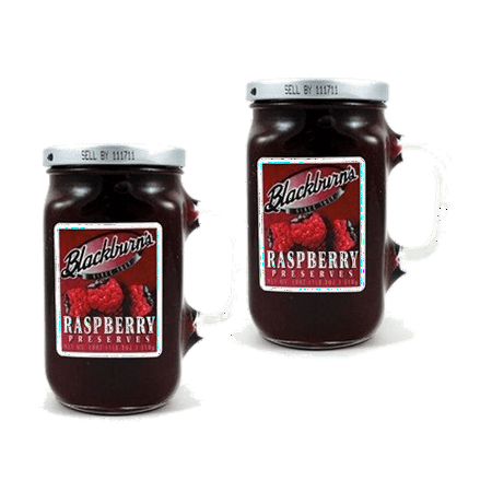Blackburn's Raspberry Fruit Preserves with Reuseable Mug, 2-Pack 18 oz. Jars