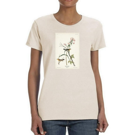 Blackburnian Warbler T-Shirt Women -John James Audubon Designs, Female Small