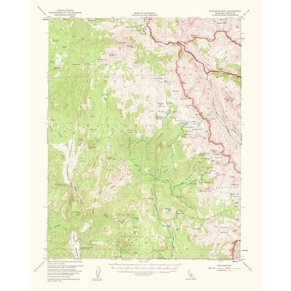 Blackcap Mountain California Quad - USGS 1962 Poster Print by USGS USGS (24 x 36) # CABL0002