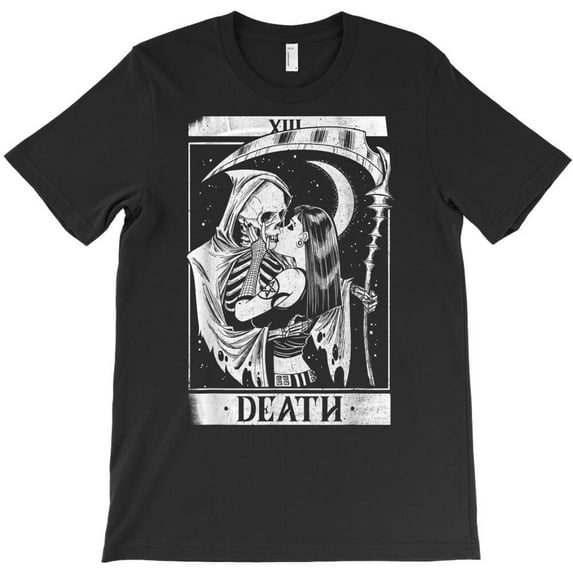 Blackcraft Vintage Eternal Rest The Grim Reaper Kiss Tarot Card Themed Gift H15610 T-Shirt, for Men and Women, Up to Size 5XL