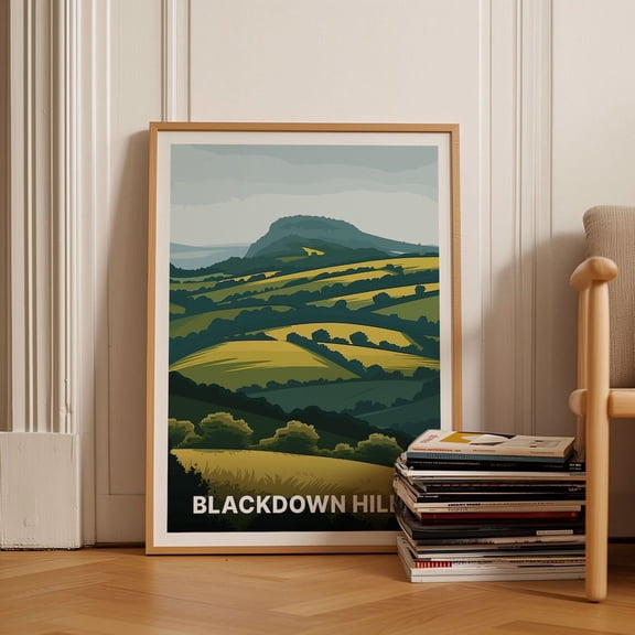 Blackdown Hills Somerset Devon Landscape Wall Art, Unframed Paper Poster 8x10in