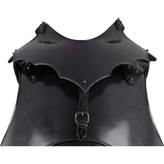 Blackened Rikomer Steel Gorget Neck Guard Gothic Armor