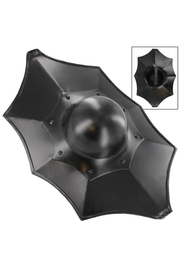 Adult Blackened Talhofer Grand Master Buckler Shield Medieval Costume Accessory