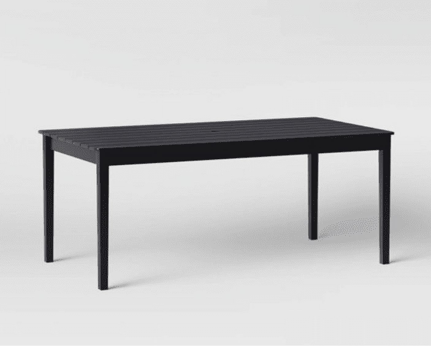 Blackened Wood 6 Person Rectangle Patio Dining Table