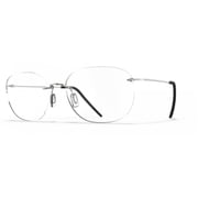 Blackfin Men's Bf1070 Aero Loop B1-P2 Rimless Silver Optical Frames With Adjustable Nose Pads Silver