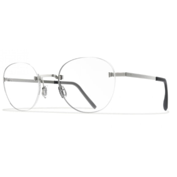 Blackfin Men's Bf941 Aero A-N Rimless Silver Oval Eyeglasses With Sleek Bridge Silver