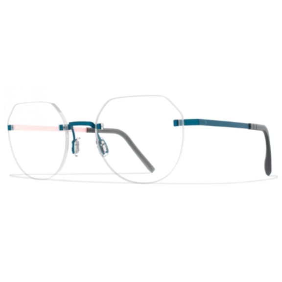Blackfin Men's Bf941 Aero A-N Sleek Geometric Rimless Eyeglasses With Beta Titanium Frame Blue