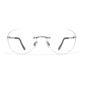 Blackfin Mens Bf942 Aero A-M Minimalist Rimless Eyeglasses With Beta-Titanium Frame Silver