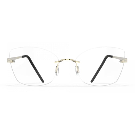 Blackfin Women's Bf1074 Aero Loop B3-P2 Rimless Gold Eyeglasses With Adjustable Nose Pads Gold