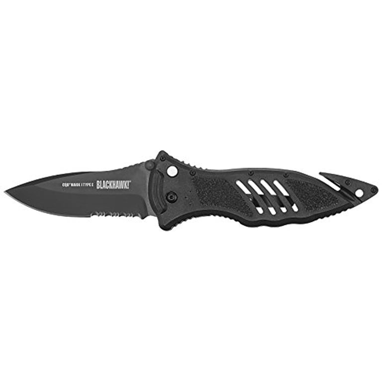 Blackhawk CQD Mark I Type E ComboEdge Folding Knife Black 