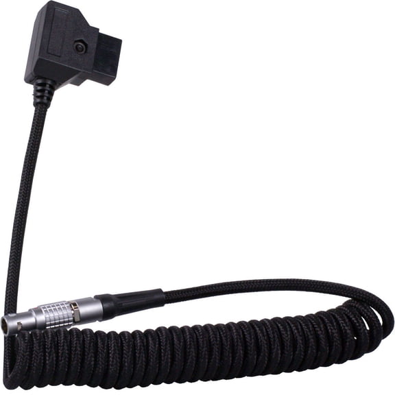Blackhawk Cables 12-24" D-Tap to LEMO 2-Pin 0B Male Coiled Power Cable, Black