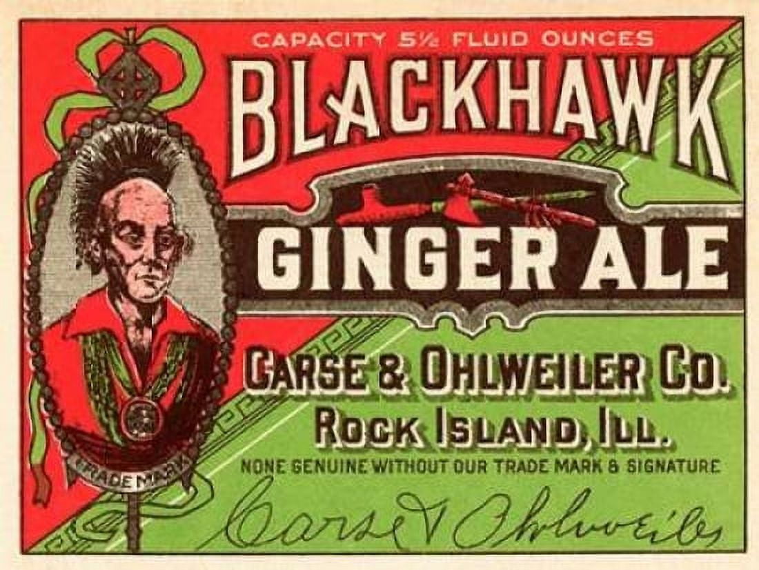 Blackhawk Ginger Ale Canvas Art - Vintage Booze Labels (18 x 24)