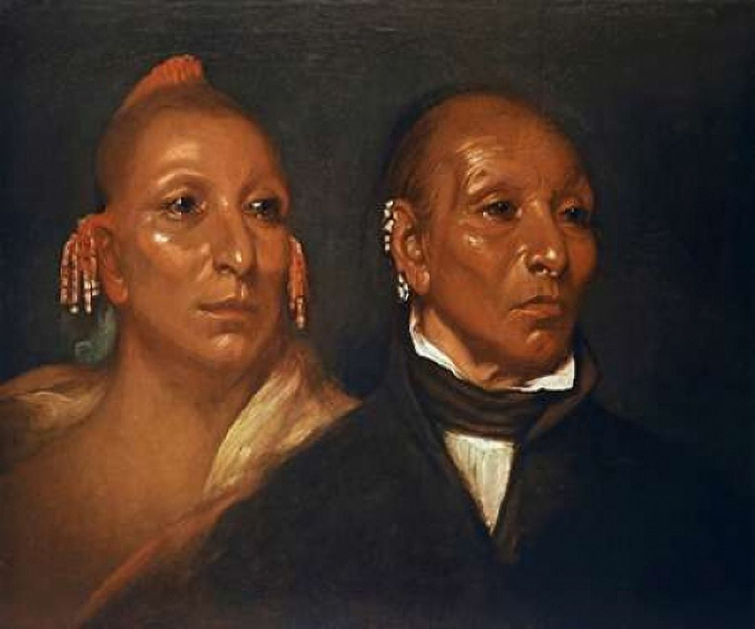 Blackhawk and his son Whirling Thunder Canvas Art - JW Jarvis (20 x 24)
