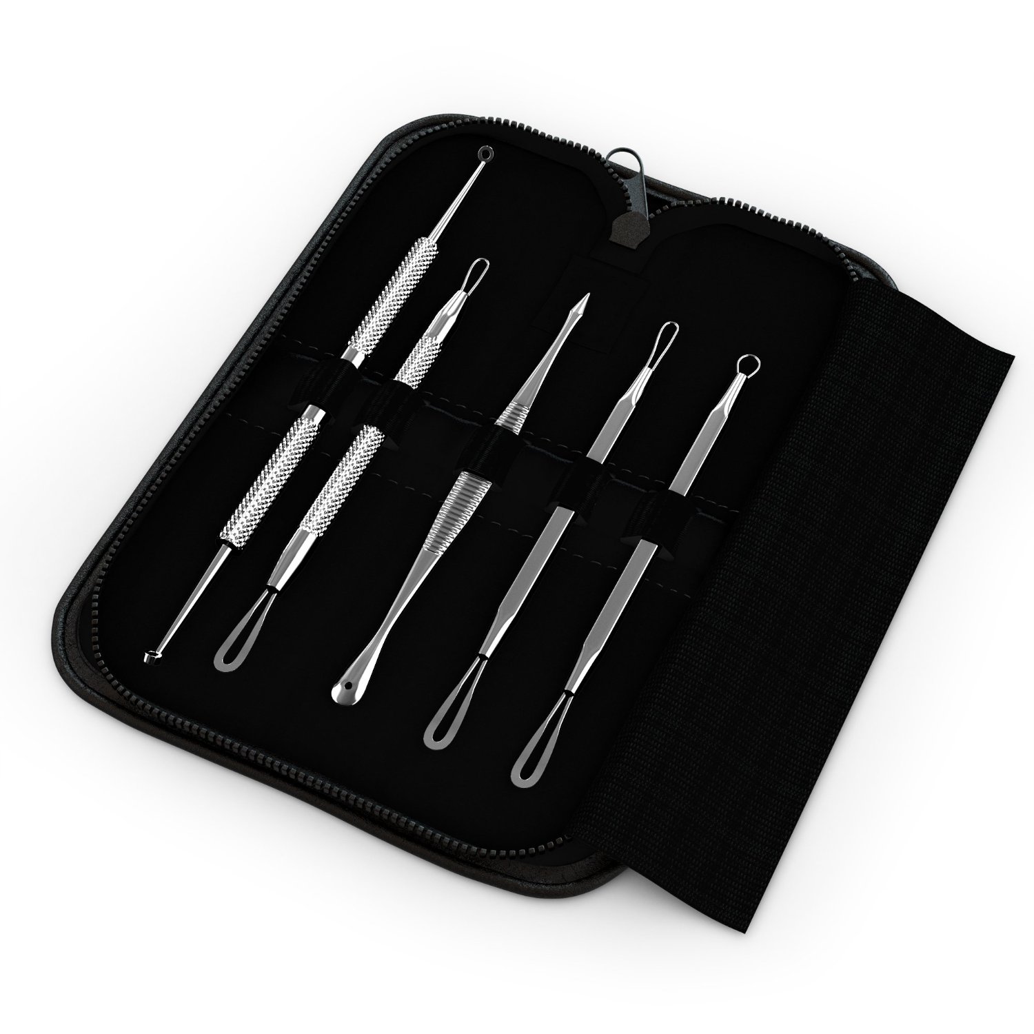Blackhead Acne Comedone Pimple Blemish Extractor Remover Stainless Tool Kit, 5 Pieces - image 1 of 4