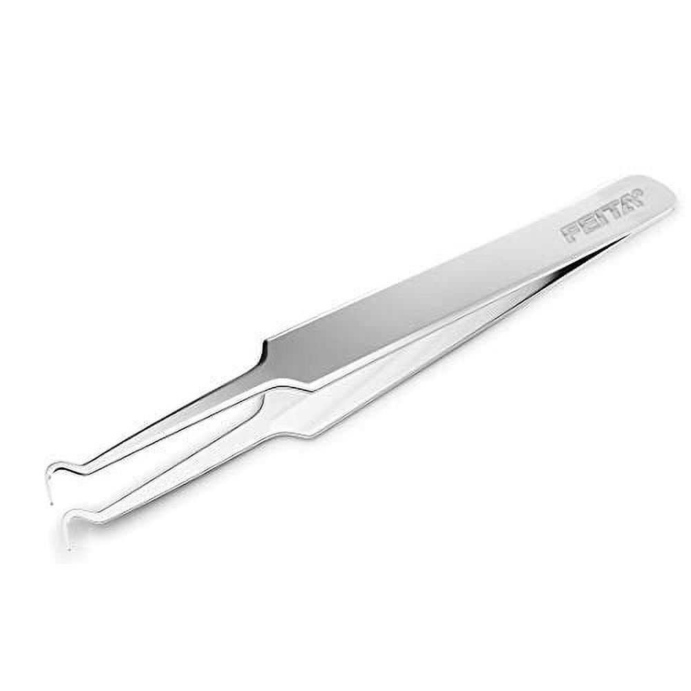 Blackhead Acne Extraction Tweezers FEITA Pro & SurgicalGrade Stainless Steel Bend Curved