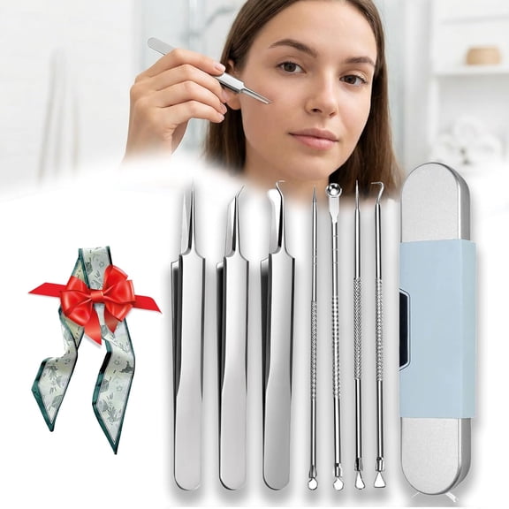 Blackhead Extraction Tool Kit - Blackhead Remover Tool Comedones Extractor Acne Removal Kit - 7 Pcs Set Removing for Nose Face Tools