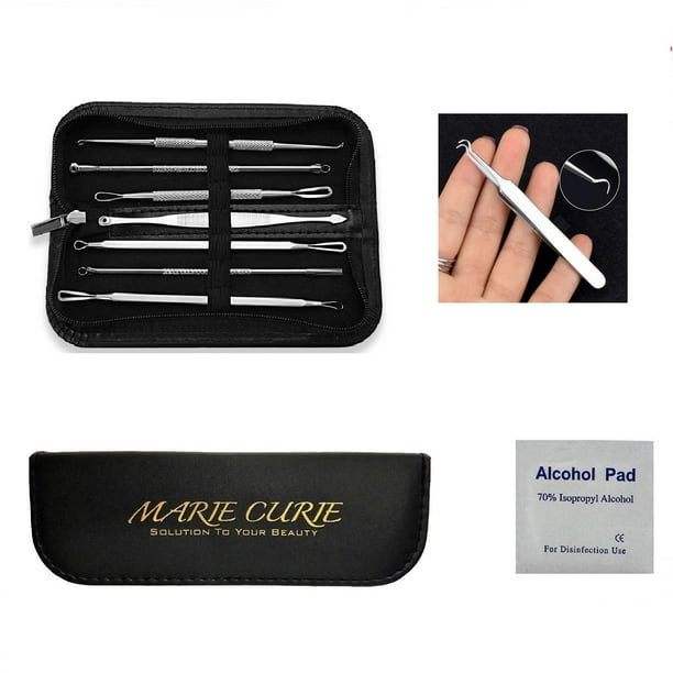 Blackhead Pimple Blemish Acne Extractor Remover Tool Kit Curved