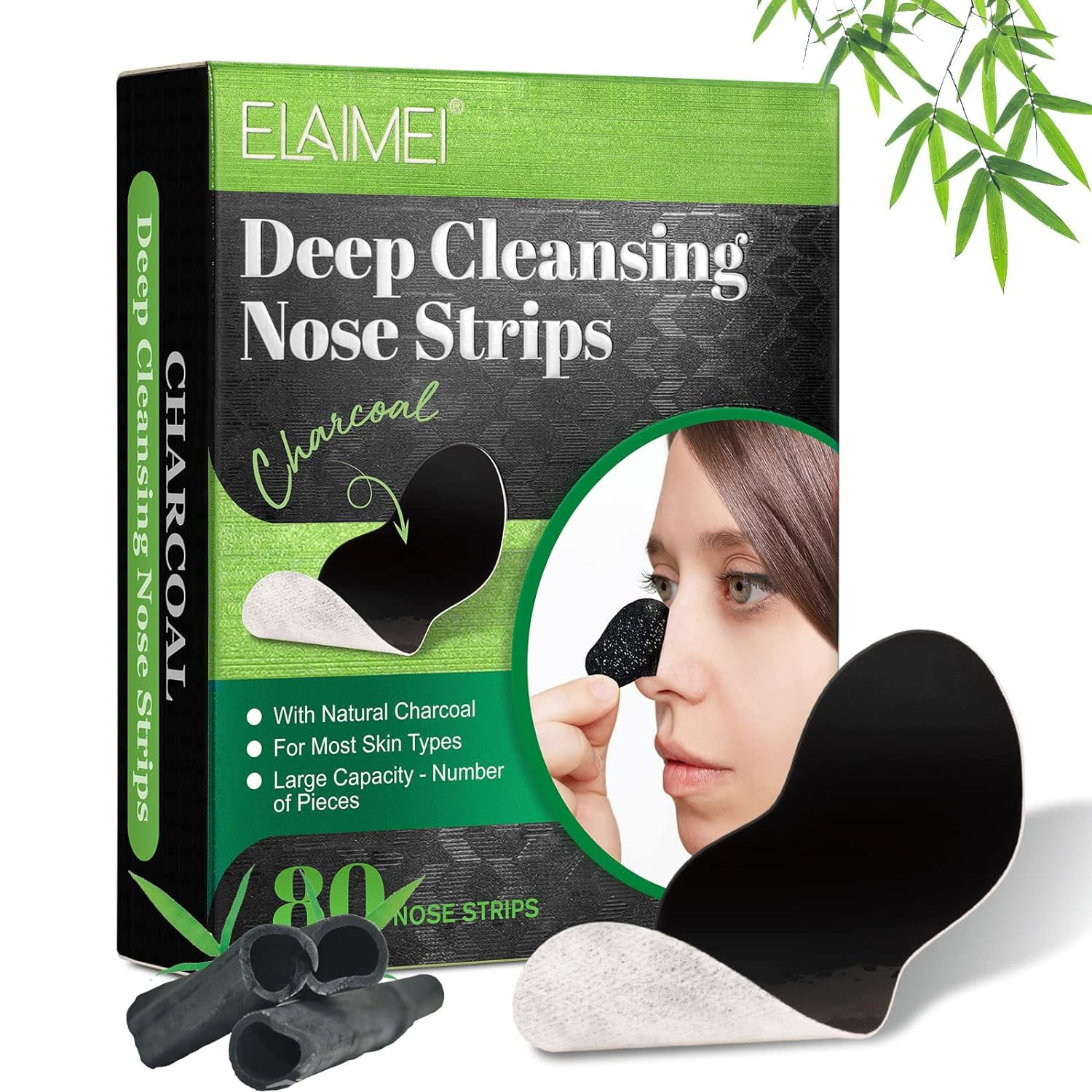 Blackhead Pore Strips, Deep Charcoal Pore Cleansing Strips, Nose Blackhead Remover Strips
