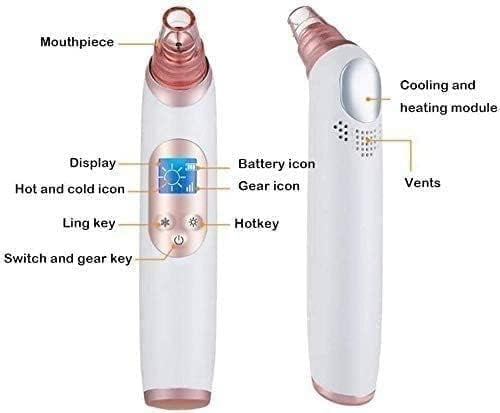 Blackhead Removal Pore Vacuum, Facial Pore Cleaner with Hot and Cold Compress, Acne Whitehead Remover, Blackhead Remover Vacuum for Pores, Blackhead Vacuum