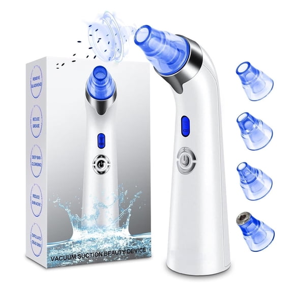 Blackhead Remover Pore Vacuum, Face Suction Pore Cleaner, 5 Suction Power Electric Blackhead Extractor Tool, 4 Probes, Blackhead Suction Remover for Women & Men