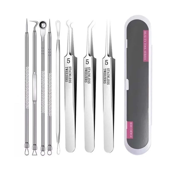 Blackhead Remover,Professional Facial Blackhead Remover Tweezers,Blackhead Remover Tweezers (8-Piece Set)