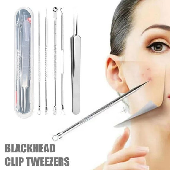 Blackhead Remover Tool Kit - Pimple Popper Comedone Extractor Set with Case