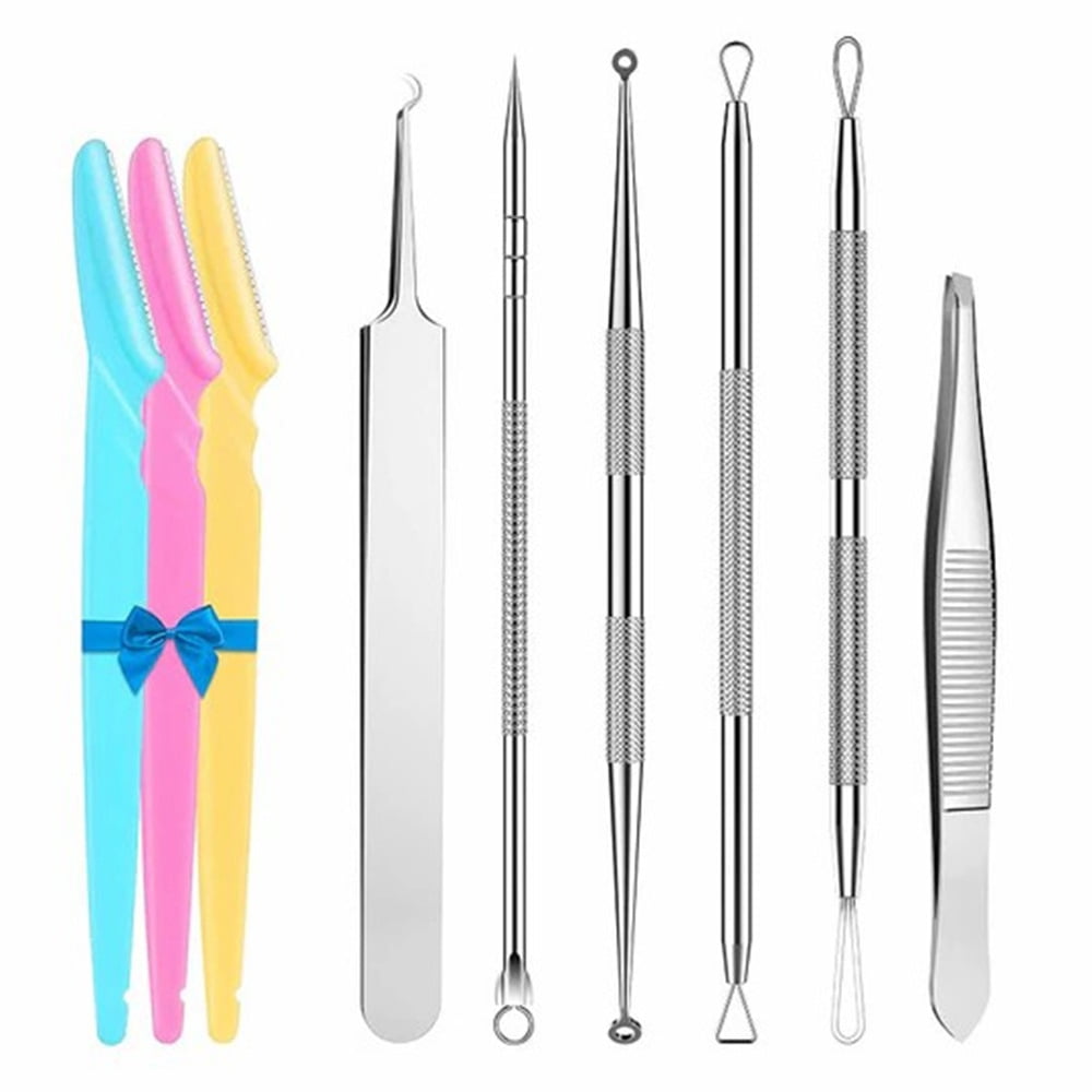 Blackhead Remover Tool Kit Popper Tool with Diagonal Tweezers