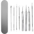 thumbnail image 1 of Blackhead Remover Tool Set Pimple Extractor Stainless Steel Pimple Popper Black Head Extractions Tools (8 Pack), 1 of 5