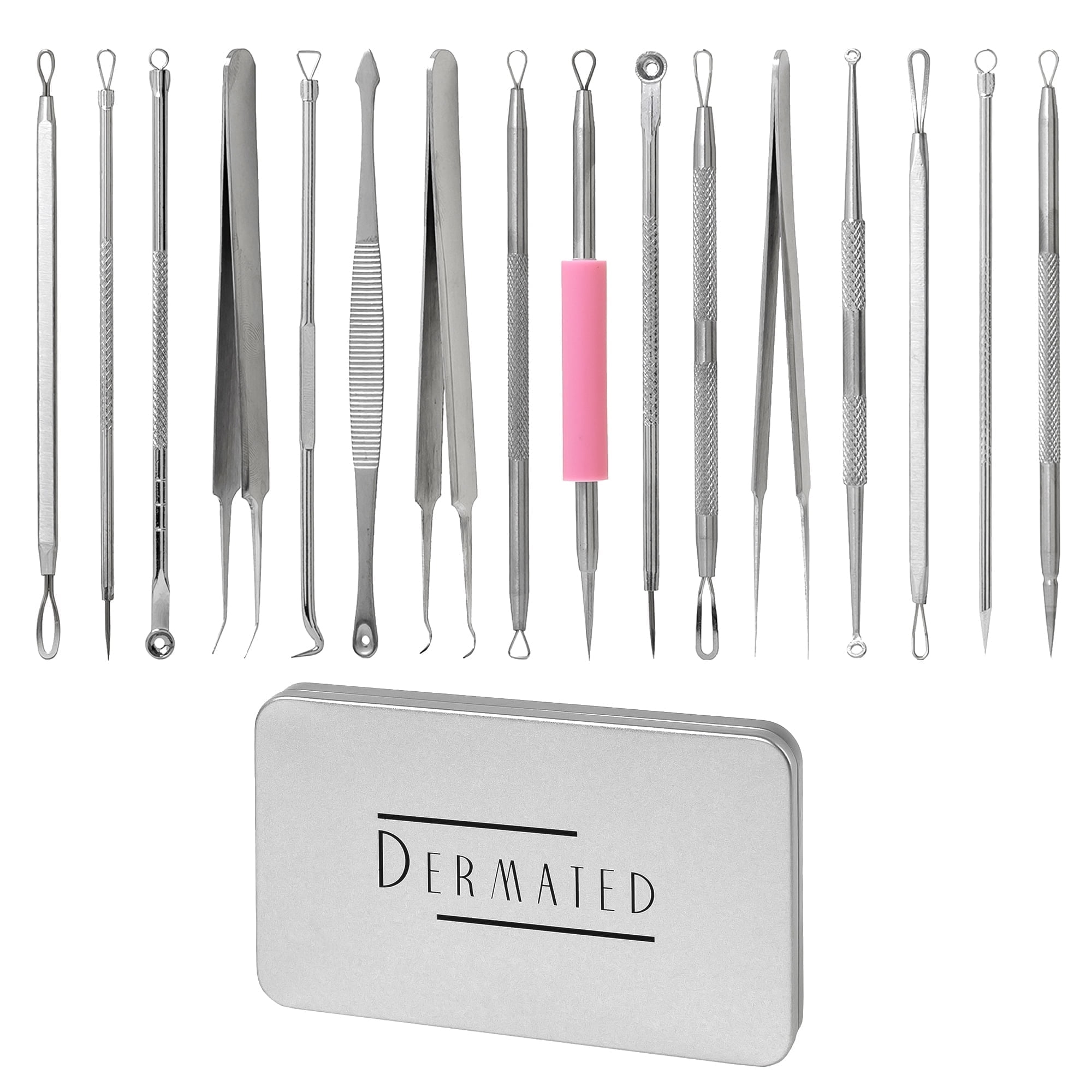Blackhead Remover Tool Kit, 16-Piece Stainless Steel Pimple Extractor ...