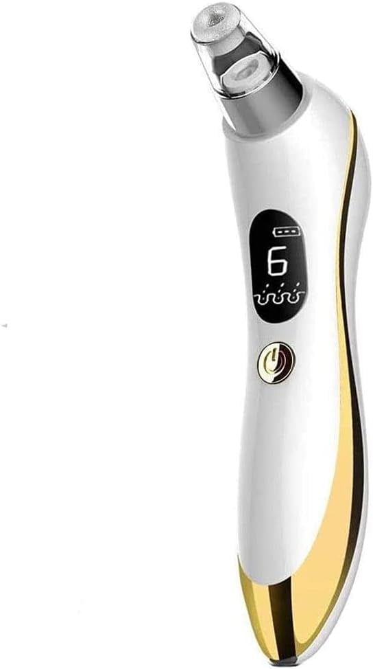 Blackhead Remover Vacuum - Blackhead Comedone Extractor Tool, Adjustable Powerful Suction Pore Cleaners - 6 Replaceable Pores Sucker, USB Rechargeable, White