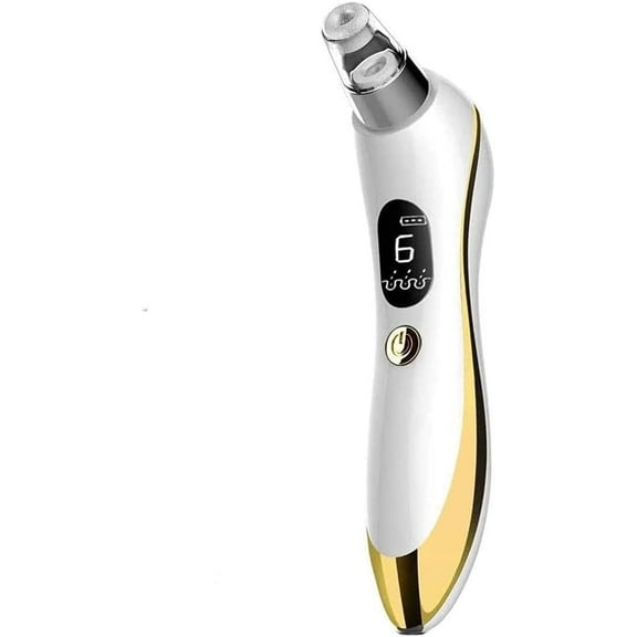 Blackhead Remover Vacuum - Blackhead Comedone Extractor Tool, Adjustable Powerful Suction Pore Cleaners - 6 Replaceable Pores Sucker, USB Rechargeable, White