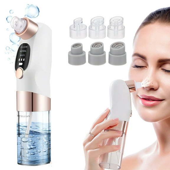 Blackhead Remover Vacuum, Bubble Introduction Blackhead Removal Tool, Hydro Facial Pore Cleaner with 3 Suction Powers 6 Probes, USB Rechargeable, Suitable for Women and Men