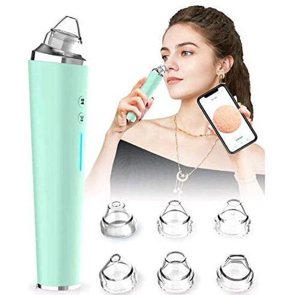 Blackhead Remover Vacuum with Camera,Visible Pore Vacuum,Pimple Acne Suction Tool,Electric Blackhead Remover with HD Camera,Rechargeable Facial Pore Cleaner with 6 Replaceable Tips(White)