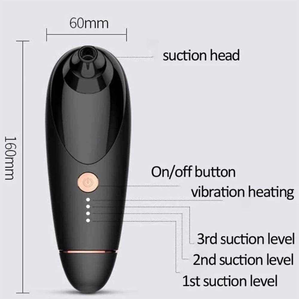 Blackhead Remover Vacuum, Facial Pore Cleaner, Electric Acne Whitehead Extractor Tool with 3 Suction Power, 3 Probes, Blackhead Remover Suction for Women & Men