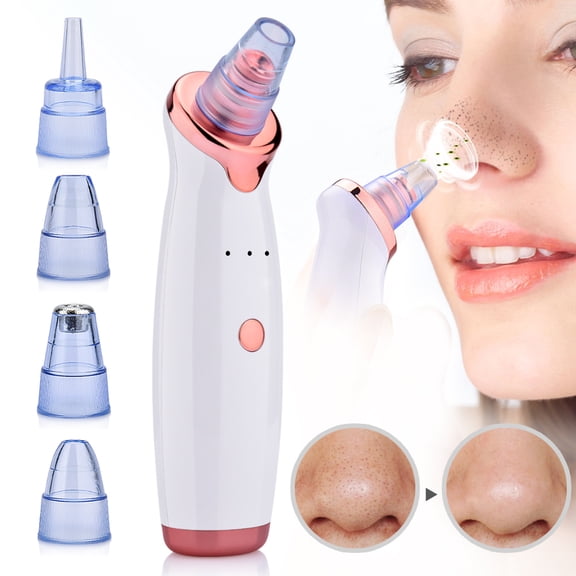 Blackhead Remover Pore Vacuum - Electric Facial Pore Cleaner, Whitehead Extractor with 3 Suction Power, 5 Replaceable Heads, USB Rechargeable, Pore Cleaner Vacuum for Deep Cleansing, Minimizes Pores