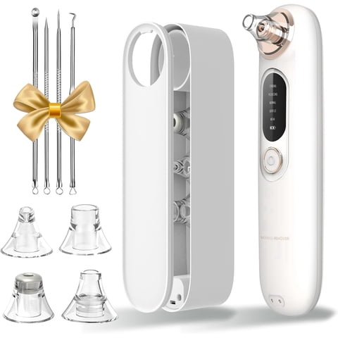 CYYI Vacuum Blackhead Remover, 3-Speed Pore Extractor Kit with 5 Probes, USB Rechargeable Facial Skin Care Tool