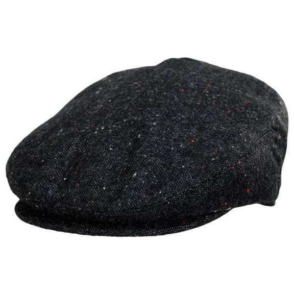 Blackheath Marl Tweed Wool Blend Ivy Cap - S - Black