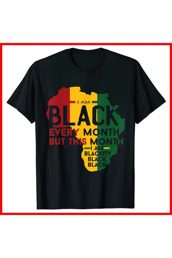 Blackity Black Every Month Pride Unity Strength Unisex T-Shirt S-5XL