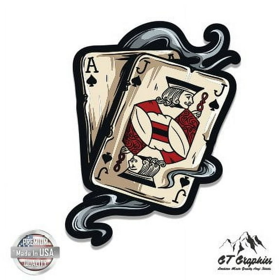 Blackjack Cards Casino - 12" Vinyl Sticker Waterproof Decal