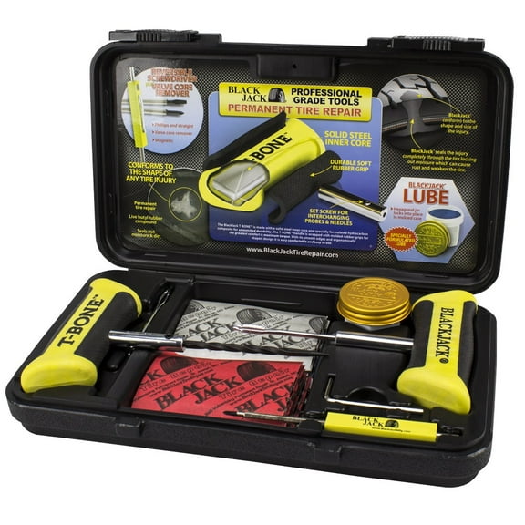 BlackJack KT-340 Professional Tire Repair Kit With Tools and Plugs