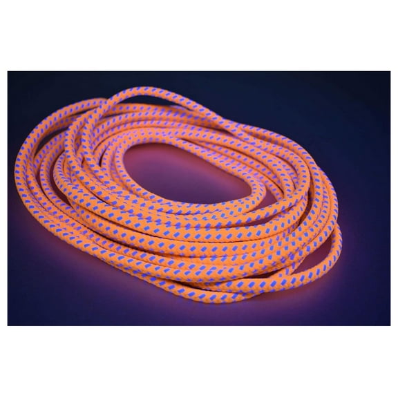 Blacklight Bi-Color GloLine Luminescent Roping (Light Orange-Blue, 100 Feet)