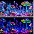 thumbnail image 1 of Blacklight Mushroom Jellyfish Black Light Aquarium Background UV Background Starry Sky Moonlight Terrarium Background with 10 EVA Double-Sided Tape, 24X12IN, 1 of 5