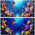thumbnail image 1 of Blacklight Ocean HD 3D Black Light Aquarium Background UV Reactive Octopus Background Terrarium Background with 10 EVA Double-Sided Tape with 10 EVA Double-Sided Tape, 24X12IN, 1 of 5