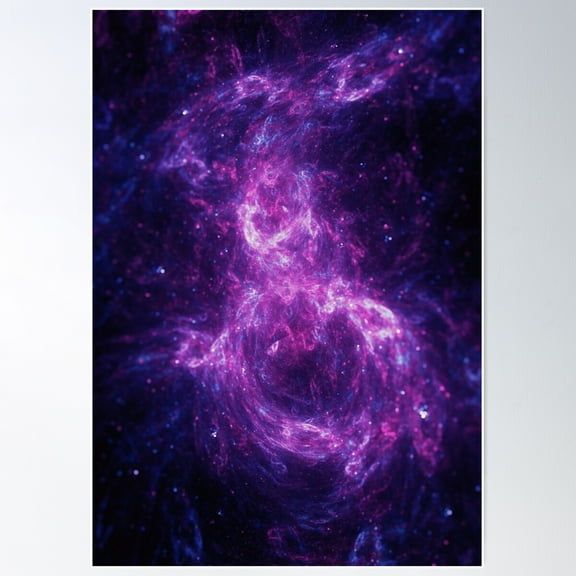 Blacklight Purple Space Hypercolor Stars Nebula Poster Wall Art, Modern Wall Decor For Living Room Bedroom, 24x36 UNFRAMED