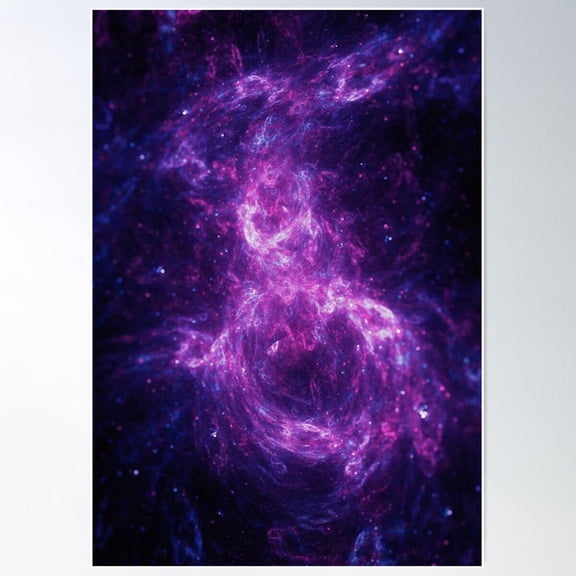 Blacklight Purple Space Hypercolor Stars Nebula Poster Wall Art, UNFRAMED PAPER POSTER
