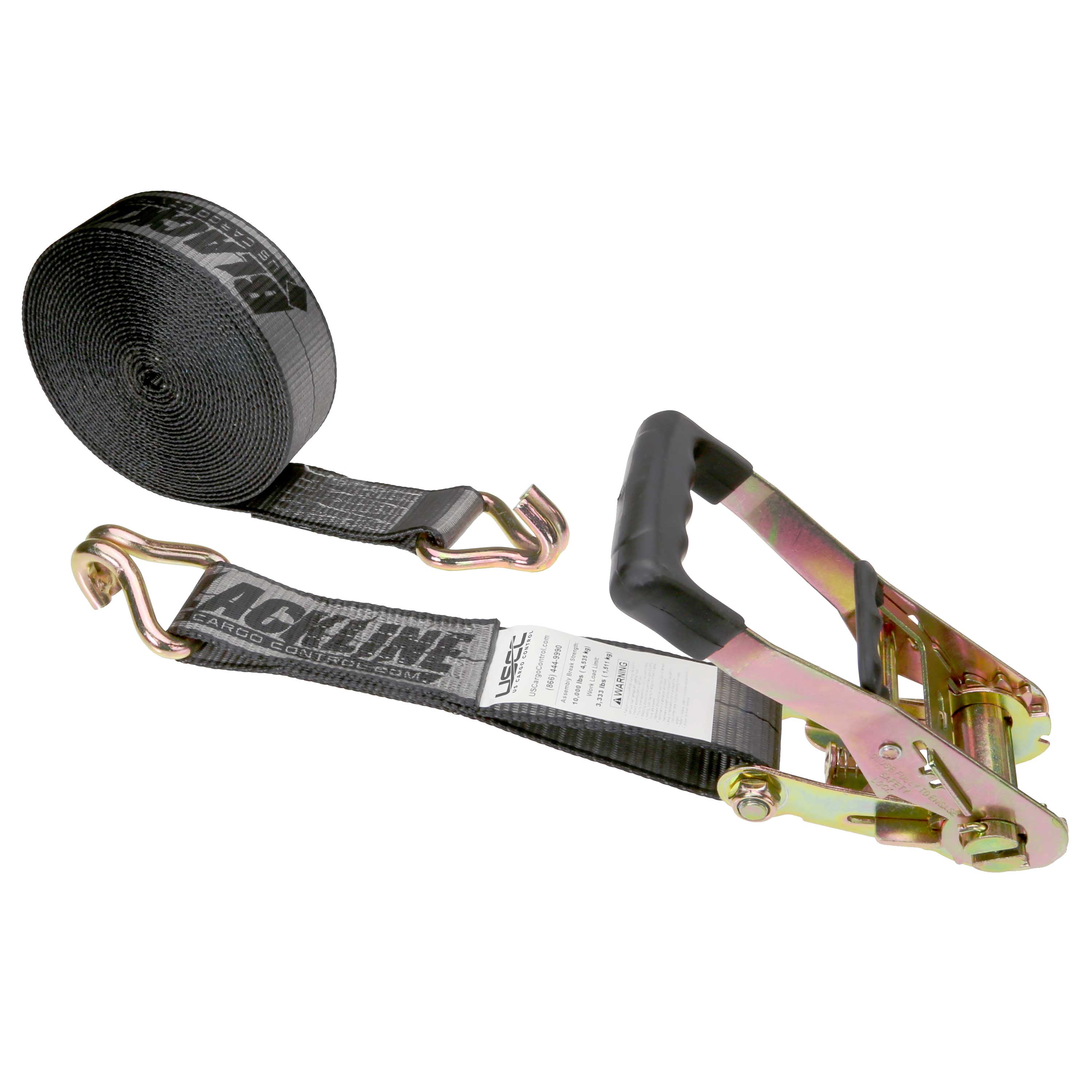 Blackline 2" x  30' Ratchet Strap w/ Double J Hooks