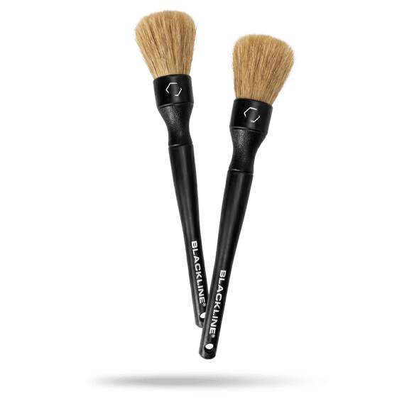 Blackline Car Care Boar Hair Brushes- Luxury Car Detailing Brush Set for Interior and Exterior - Best Auto Detailing Brushes - Premium Hair Car Detailing Brushes (Boars Hair Bristles)