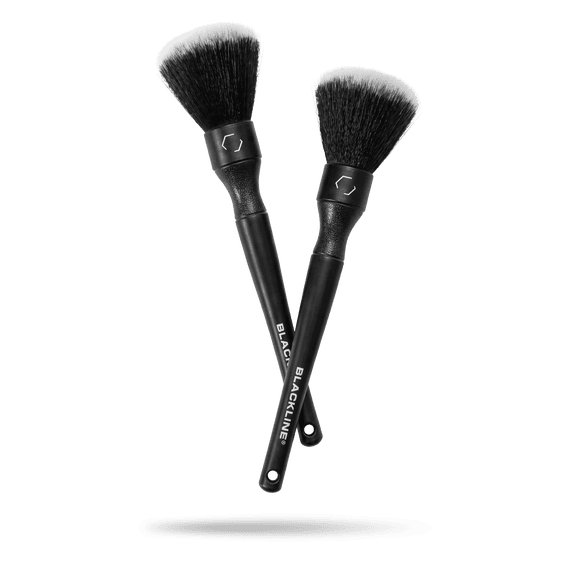 Blackline Car Detail Brushes- Luxury Car Detailing Brush Set for Interior and Exterior - Best Auto Detailing Brushes - Premium Car Detailing Brushes (Ultra Soft Bristles)