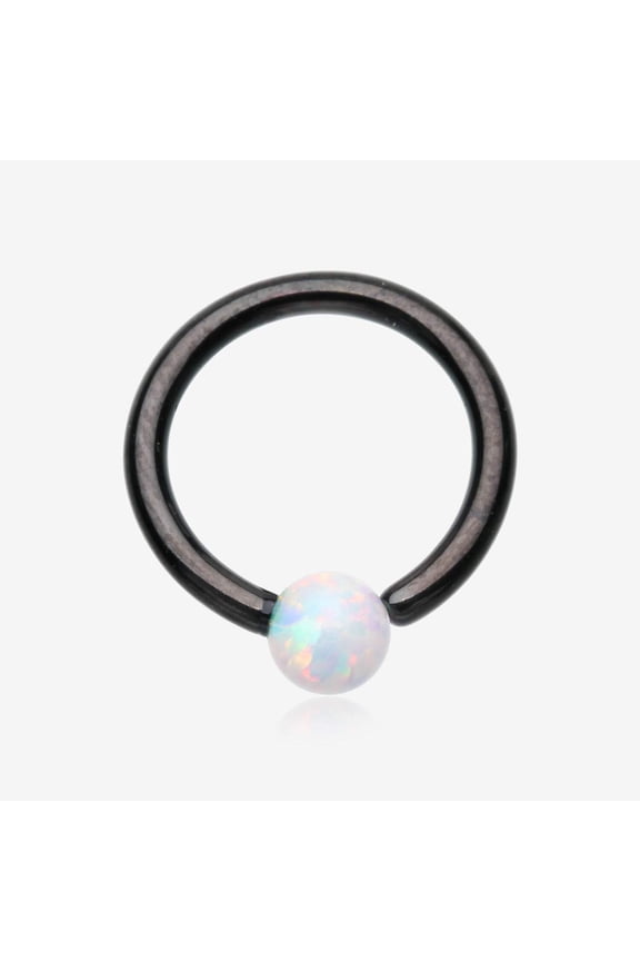 Blackline Fire Opal Basic Bendable Twist Hoop Ring